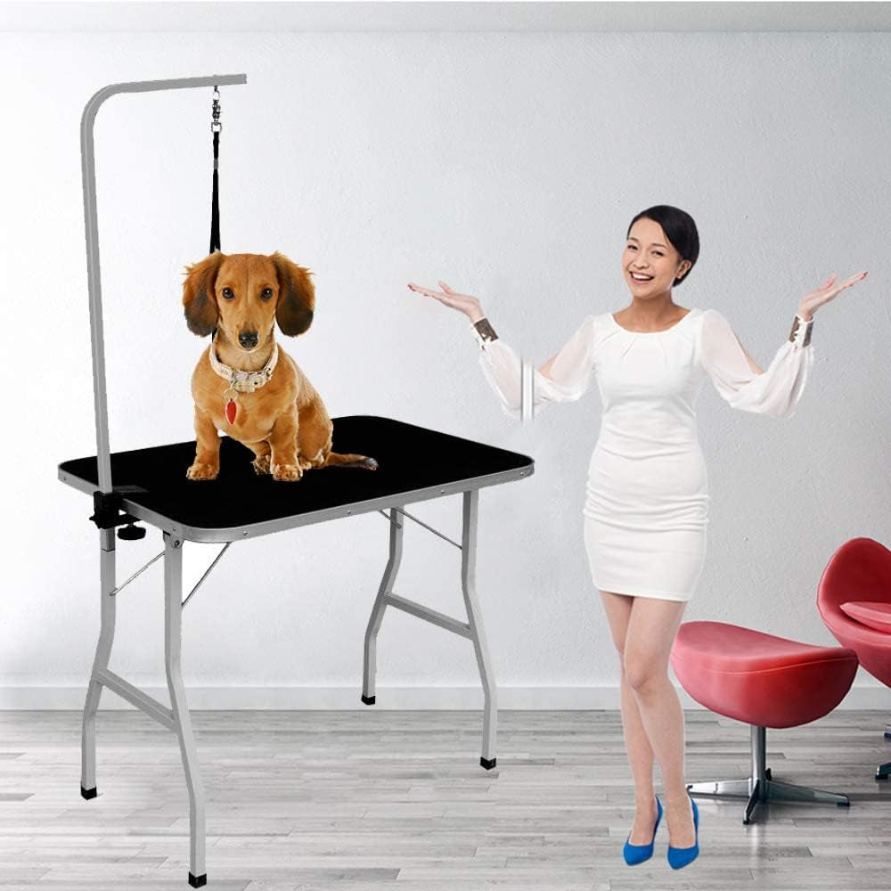Dog Grooming Table Adjustable Pet Grooming Table Heavy Duty Cat Grooming Table Portable Master Equipment Grooming Table with Arm/Noose, Professional Drying Table for Dogs, Cats