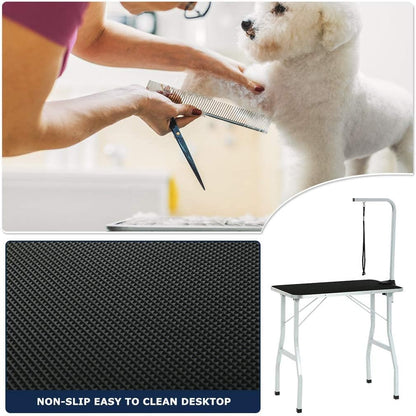 Dog Grooming Table Adjustable Pet Grooming Table Heavy Duty Cat Grooming Table Portable Master Equipment Grooming Table with Arm/Noose, Professional Drying Table for Dogs, Cats
