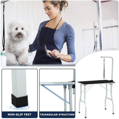 Dog Grooming Table Adjustable Pet Grooming Table Heavy Duty Cat Grooming Table Portable Master Equipment Grooming Table with Arm/Noose, Professional Drying Table for Dogs, Cats